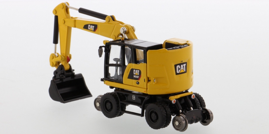 Cat® M323F Railroad Wheeled Excavator, Cat® Yellow with 3 work tools