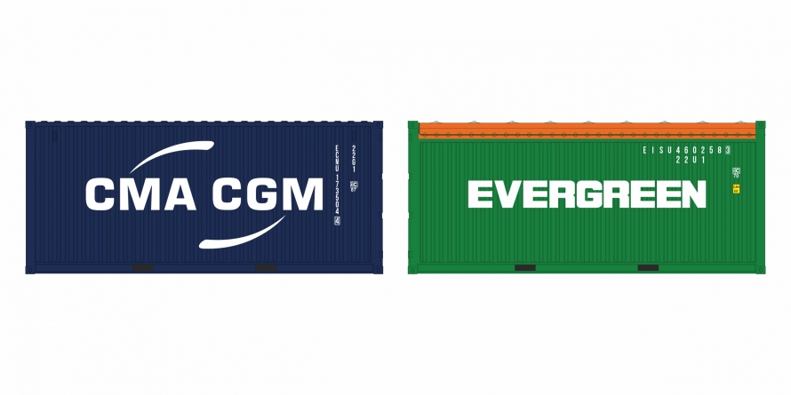 2 pcs set CMA-CGM LC + Evergreen OT