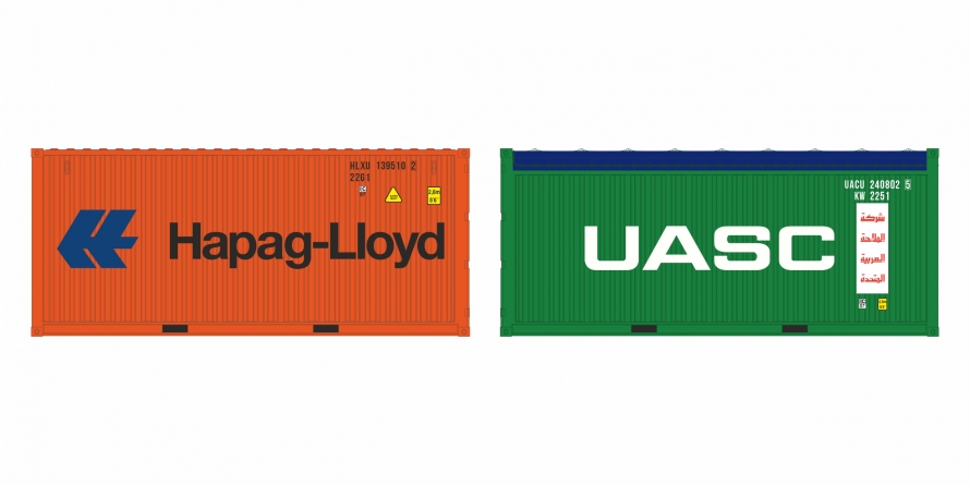 2-dílný set Container Hapag 20' LC + UASC OT LC