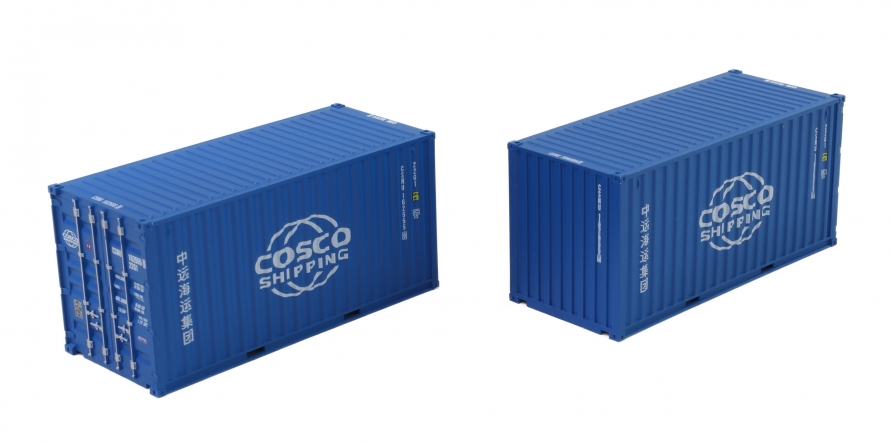 2-dílný set Container 20‘ Cosco modré - High Cube