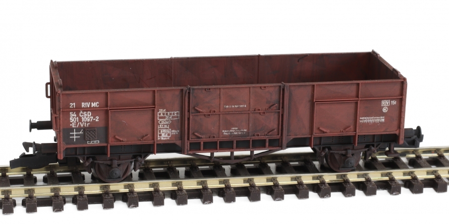 Otevřený vůz Vtr ČSD patinovaný