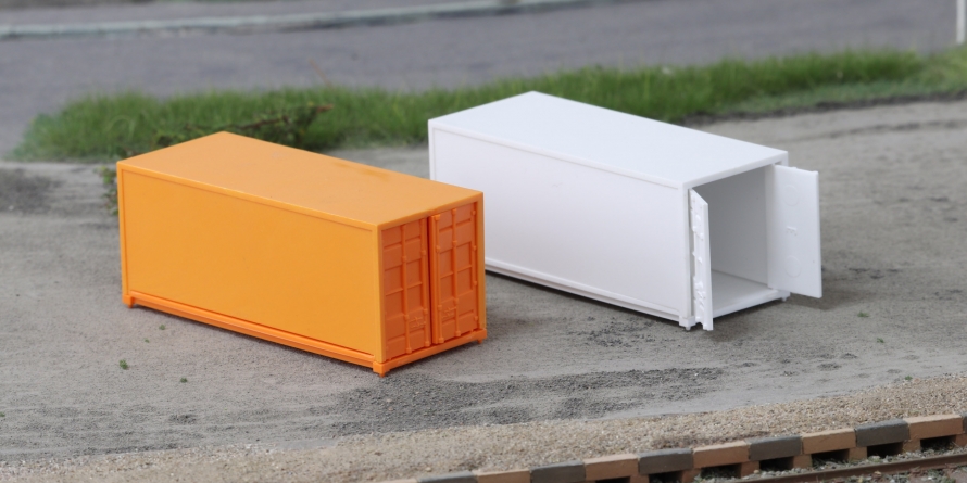 2 pcs set container white and orange