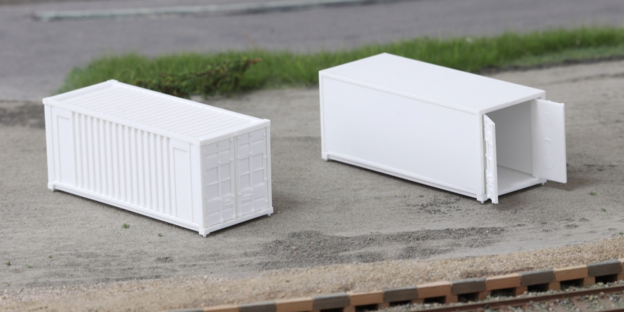 2 pcs set white reefer and intermodal container